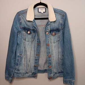 Denim Jacket with Sherpa Collar